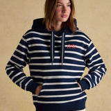 Joules Womens Milbourne Navy Cream Stripe Hoodie