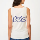 Womens Crew Vest - White Linen