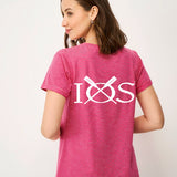 Womens Crew Stripe Slub T-Shirt - Pink